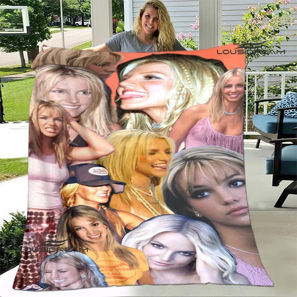 Star Britney Spears Printed Blanket Flannel Warm Blankets Soft And Comfortable Blanket Bed Linings Cubre Cama Birthday Gift