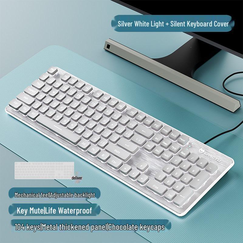Langtu Silent Wired Mechanical Keyboard and Mouse Set for Office Use - Men & Women