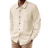 2025 Summer Linen Men's Short Sleeve & Long Sleeve Cardigan Casual Button-Down Beach Shirt