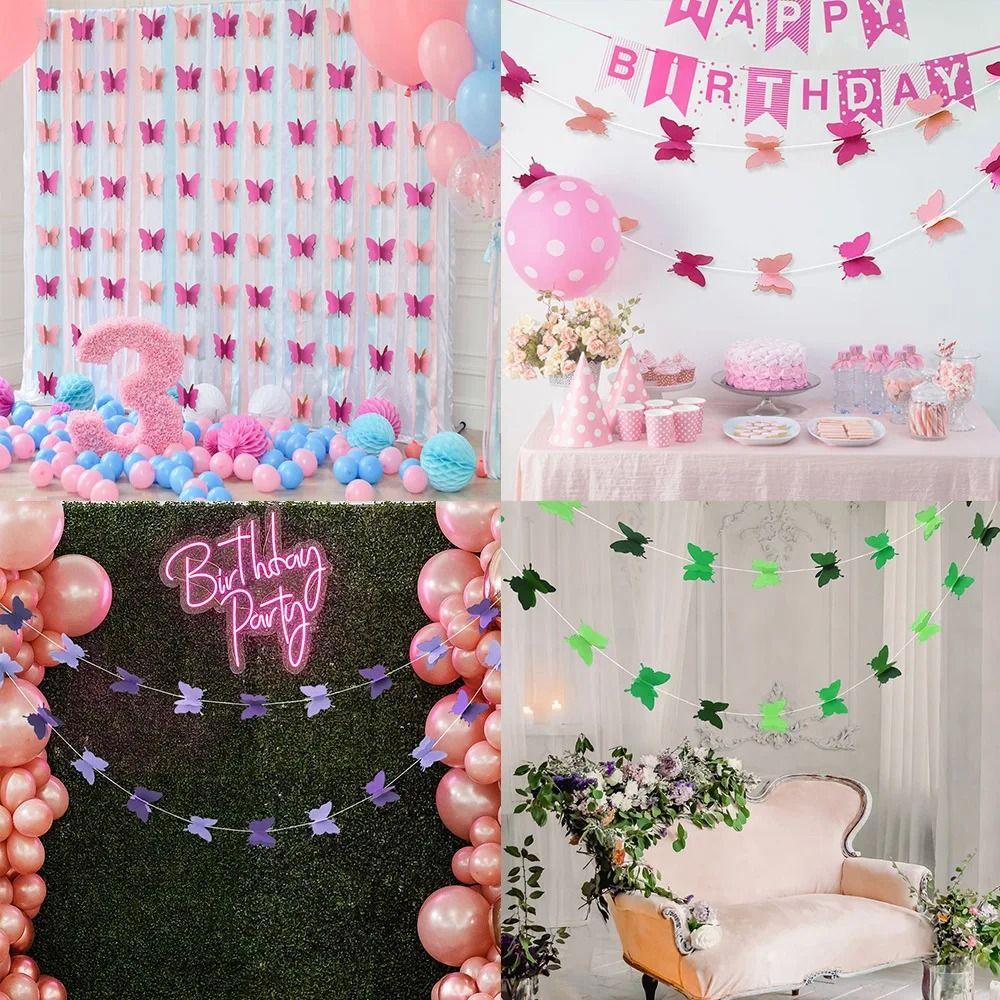 Hängende Papier Schmetterlingsgirlande DIY Party Schmetterlingsdekoration Schmetterlingsbanner Zuhause