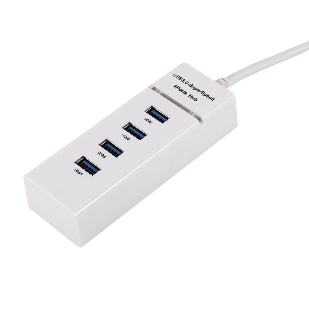 High Speed 4 Port USB 3.0 Hub Converter Adapter Portable Extender for   Card Reader Black