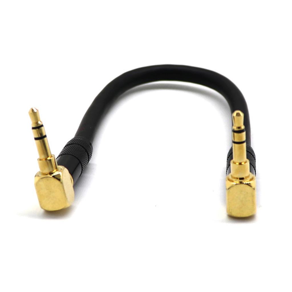 Car Headphone Splitter 3.5mm Male To Male AUX Cable 90 Degree Right Angle Cable Vehicle Stereo Equipment