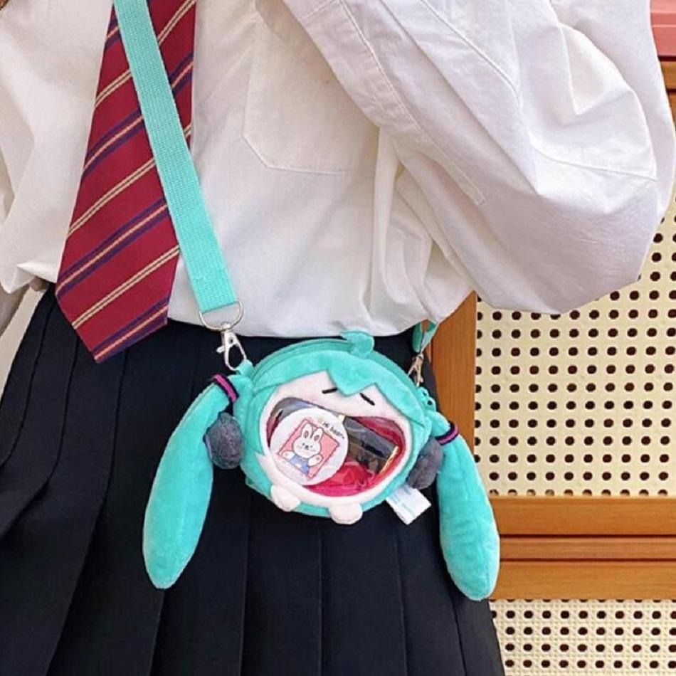 Hatsune Miku Japanese Anime Plush Stuffed Toy Doll Soft Pillow Future Doll Q Version Cute Christmas Gift For Children Backpack
