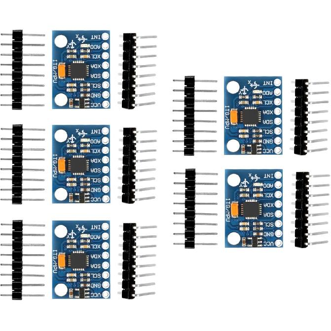 AITRIP 5 Pcs GY-521 MPU-6050 MPU6050 Module,6 DOF MPU-6050 3 Axis Accelerometer Gyroscope Sensor Module 16Bit AD Converter Data Output IIC I2C DIY