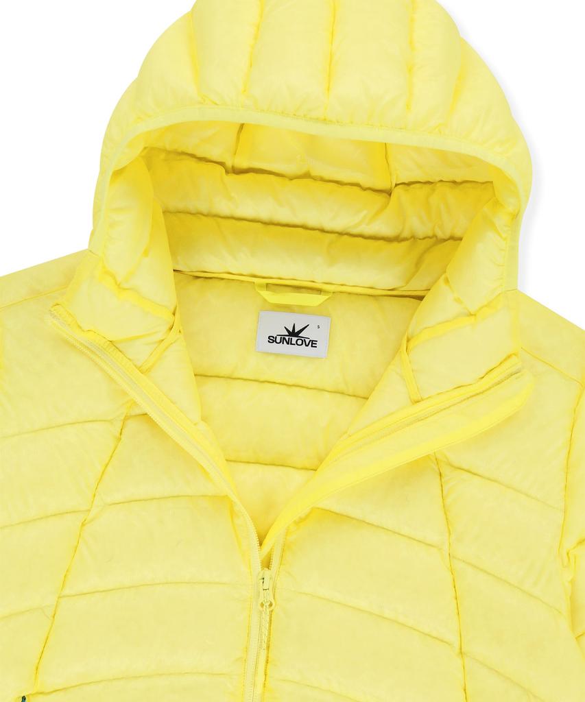 Sunlovetour Hooded Fly Light Down Jacket Yellow