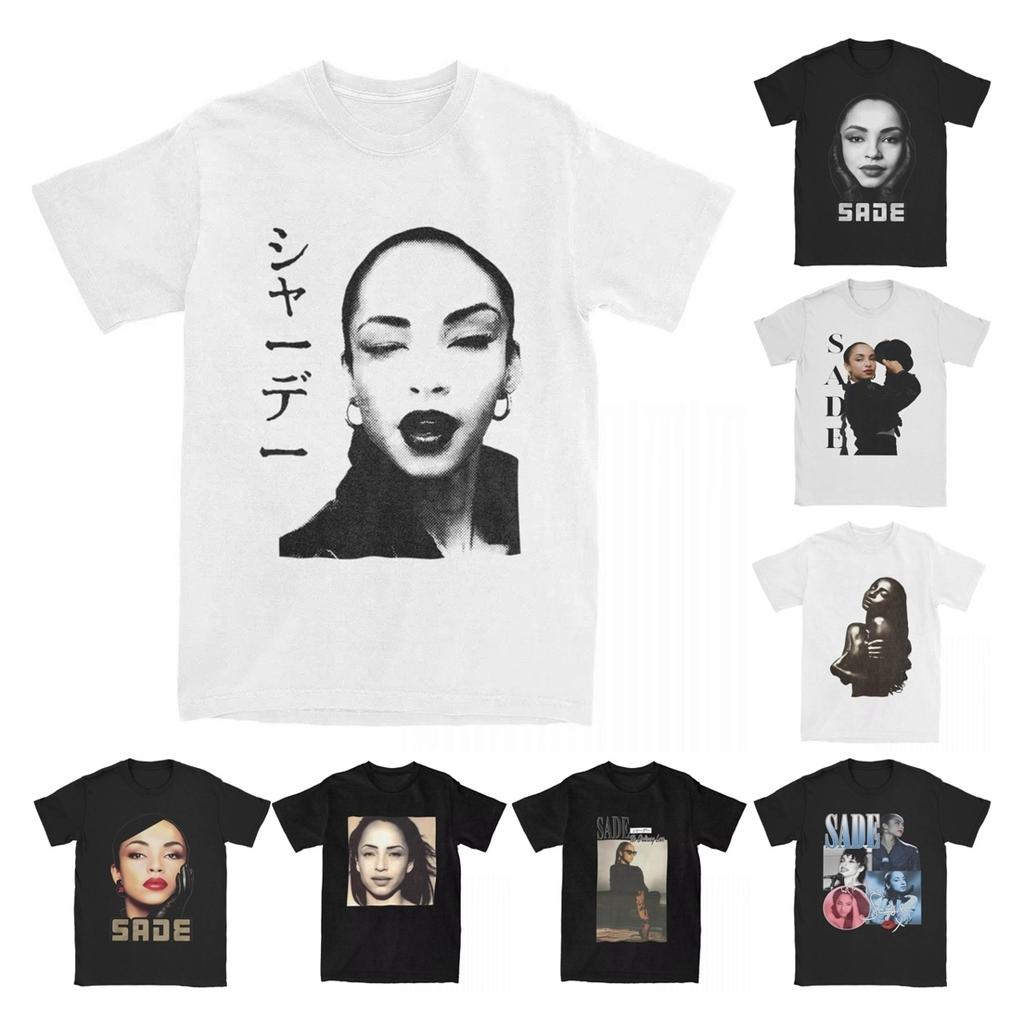 Men T-Shirts S-Sade Adu Singer Vintage 100% Cotton Tee Shirt Short Sleeve T Shirt Crewneck Clothes Plus Size