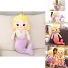 Cute Mermaid Plush Pillow Toy For Girls, Princess Bed Decor, Soft Velvet Stuffed Doll