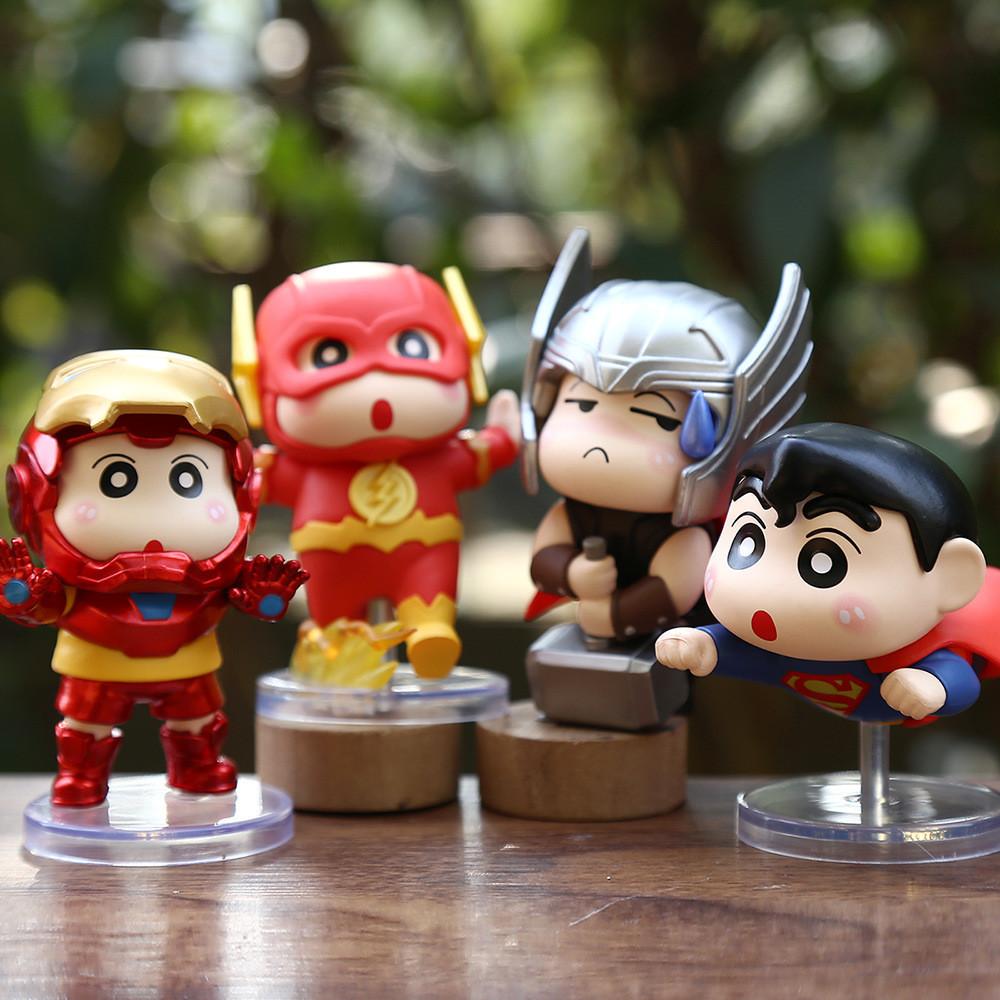 Hero Little Shin Pvc Mini Statue With Surprise Bag For Gift Kids