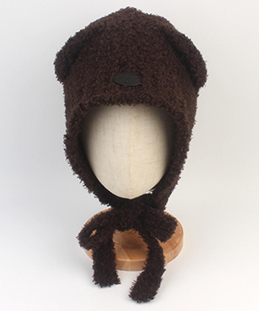 Yunibeosyeolkemiseuteuli Bear Ear Fleece Brown Balaclava