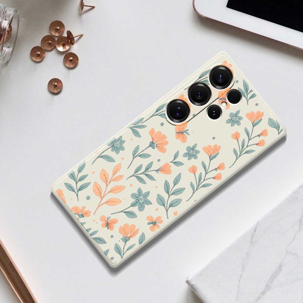 For Samsung Galaxy S25 Ultra Case Yellow Flowers Pattern Printing Straight Edge TPU Phone Back Cover
