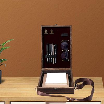 Escritores Mensajero Caja de Madera Caballete de Mesa con Tapa Abatible Bolsa de Herramientas de Artista Escritura para