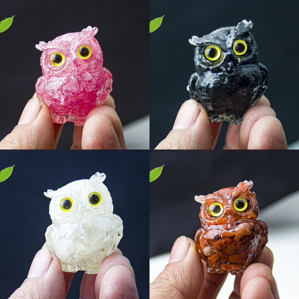 Uil Hars Kristal Beeldje Met Natuurlijke Watersteen Voor Huisdecoratie En Cadeau Geven