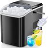 Portable Countertop Ice Maker, 26lbs/24H, 9 Cubes In 6 Mins, Self-Cleaning, Quiet for Home Kitchen RV Camping