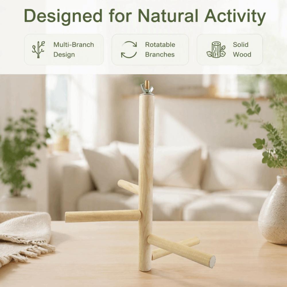 Bolt Mount Connection Bird Perch Stand Rotatable Assembly Wooden Bird Perch Bird Cage