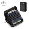 RFID Blocking Leather Card Holder Wallet Men Women 20 Slot Expandable Organizer With Zipper Pocket