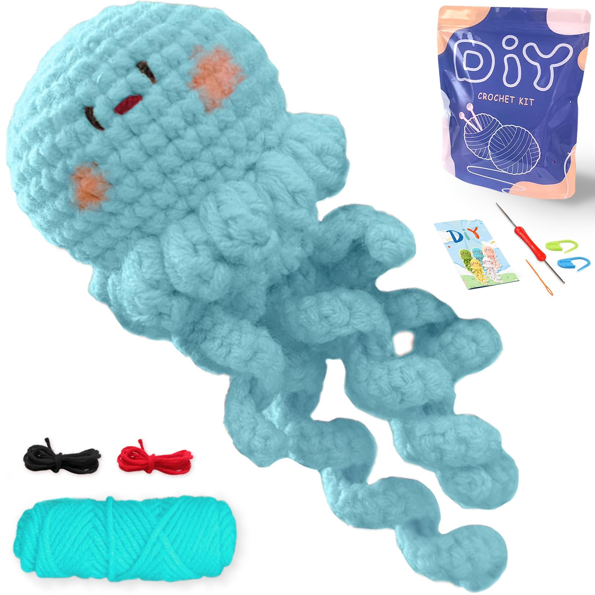 Jellyfish Crochet Material Package, Cute Crochet Stuffed Animal Kit, Birthdays Gift, Crochet Kits for Gift