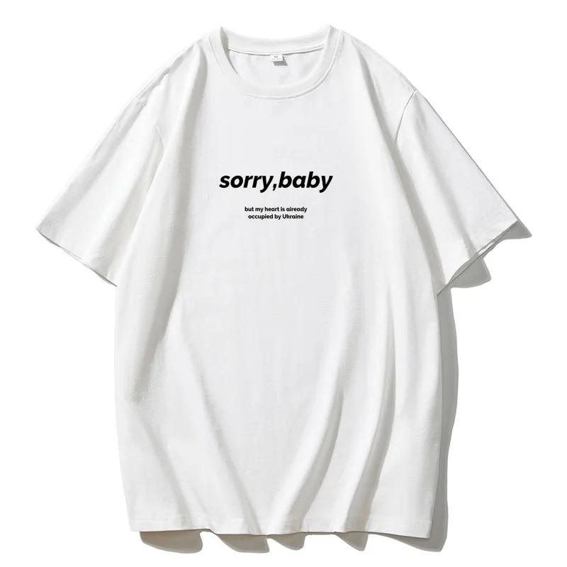 

Women Sorry Baby Printed Summer Cozy T-shirt Women Soft Short Sleeve Tee Female Higt Street Gothic Tops 4XL