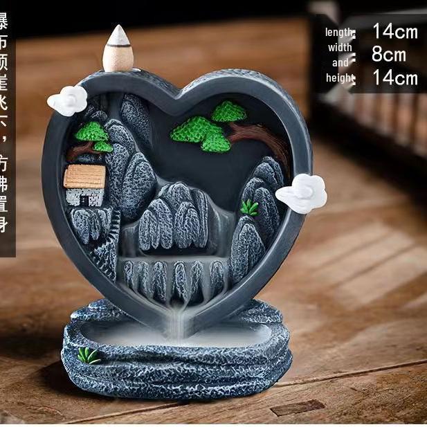 Retro Resin Backflow Incense Burner for Home and Tea Ceremony