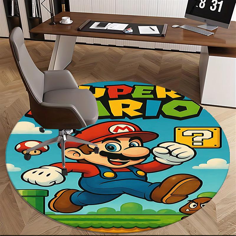Super Mario, Chair mat Round Rug Office carpet, Non slip, Suitable for Living Rooms, Bedrooms Decor 1205661a