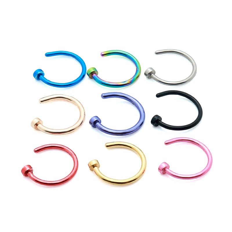 European & American Nose and Lip Piercing Jewelry: C-Shaped Nose Studs, Nose Rings, Nose Decorations, Lip Studs.