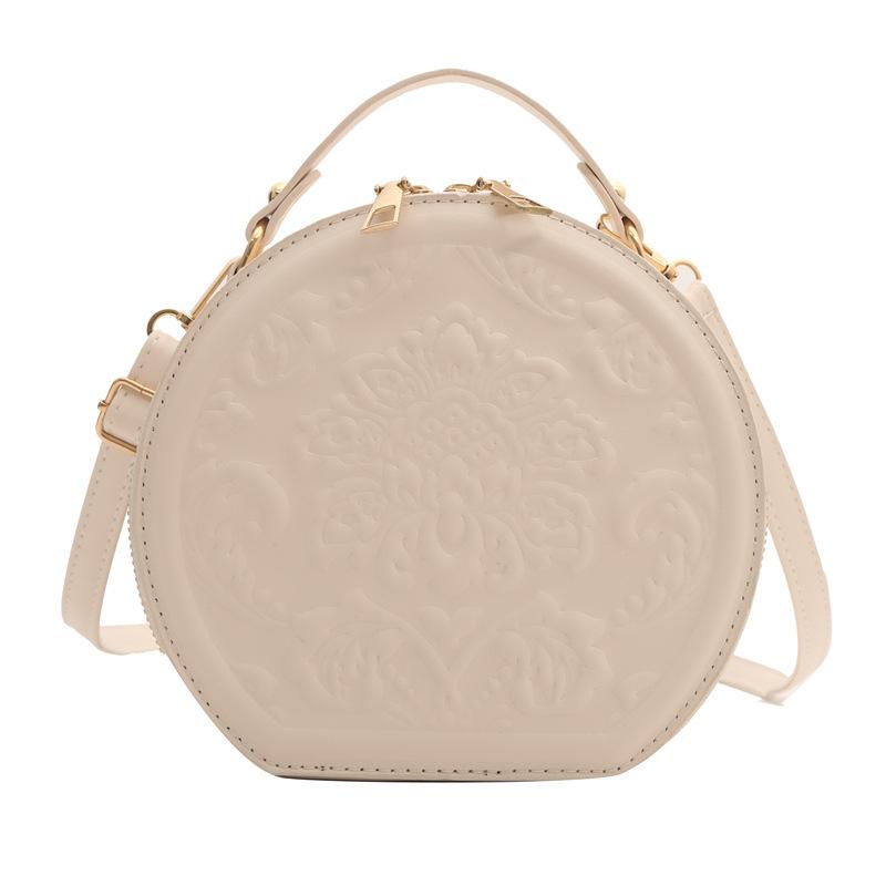 

Модная женская сумка с оболочкой из кожзаменителя, портативная маленькая круглая сумка, универсальная сумка через плечо, сумка-мессенджер в иностранном стиле белый