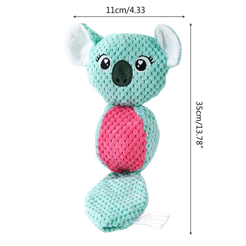 Dog Squeak Toys Cute Stuffed Durable Chew Toy Uneven Surface for Puppy Teething Soft Plush Animals Multiple Styles