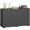 Dressoir Ladekast Kast, 2 Lades, Push-Click, 117 cm x 36 cm x 74 cm, Zwart