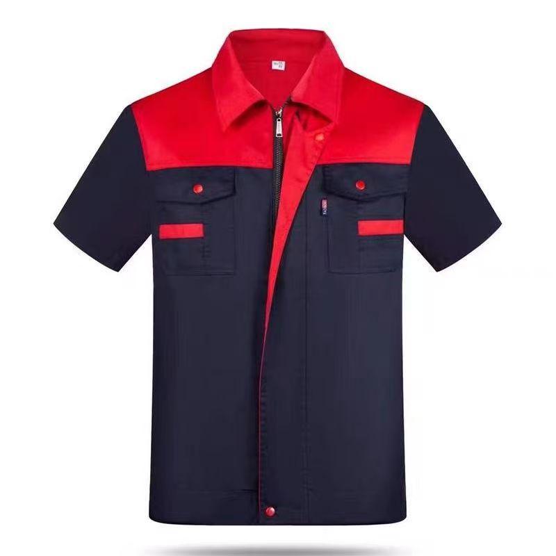 Custom Short Sleeve Workwear Set for Auto Repair and Construction - Wear-Resistant Labor Protection Clothing