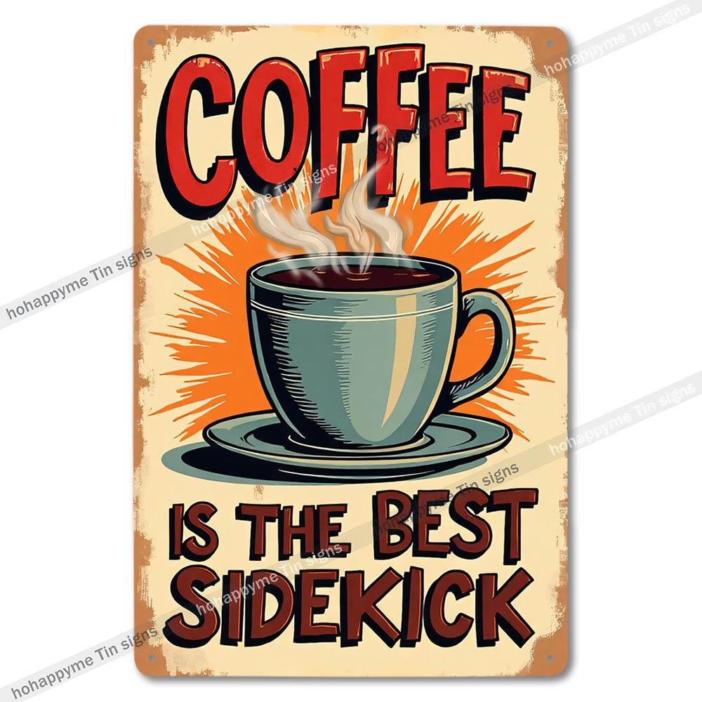 Vintage Coffee Metal Tin Sign Cafe Wall Art Decor Living Room Home Pubs Bar Decoration