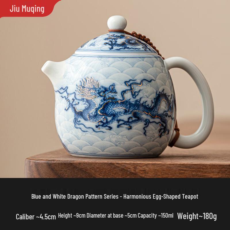 Chinese Ceramic Dragon Egg Teapot