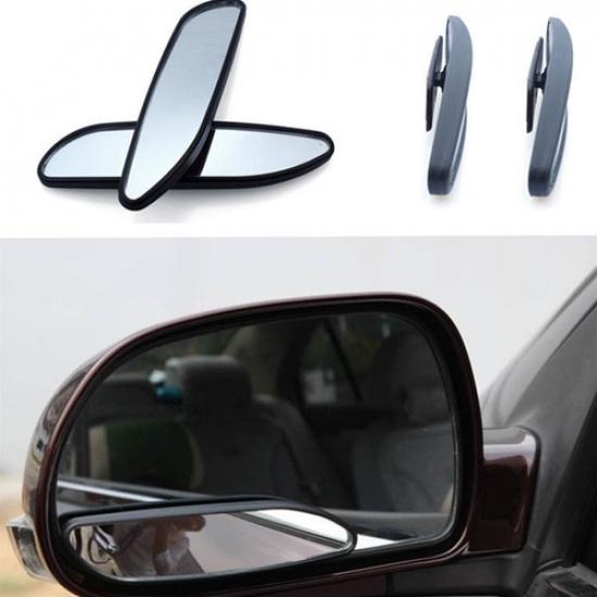 2Pcs Car Auxiliary Adjustable Rear Side Mirror Rearview Blind Spot Convex Mirror