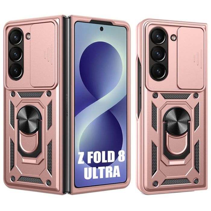 Cover per Samsung Galaxy Z Fold 8 Ultra, Bumper Rigido Antiurto con Protezione Fotocamera - Rosa