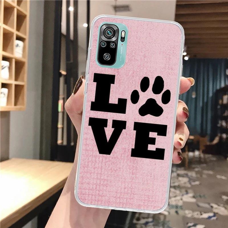 Dog Footprint Paw Cute Soft Phone Case For Xiaomi Redmi Note 12 12S 13 14 11 11S 10 Pro 10S 11T 11E Plus 14Pro Pattern Cover Not