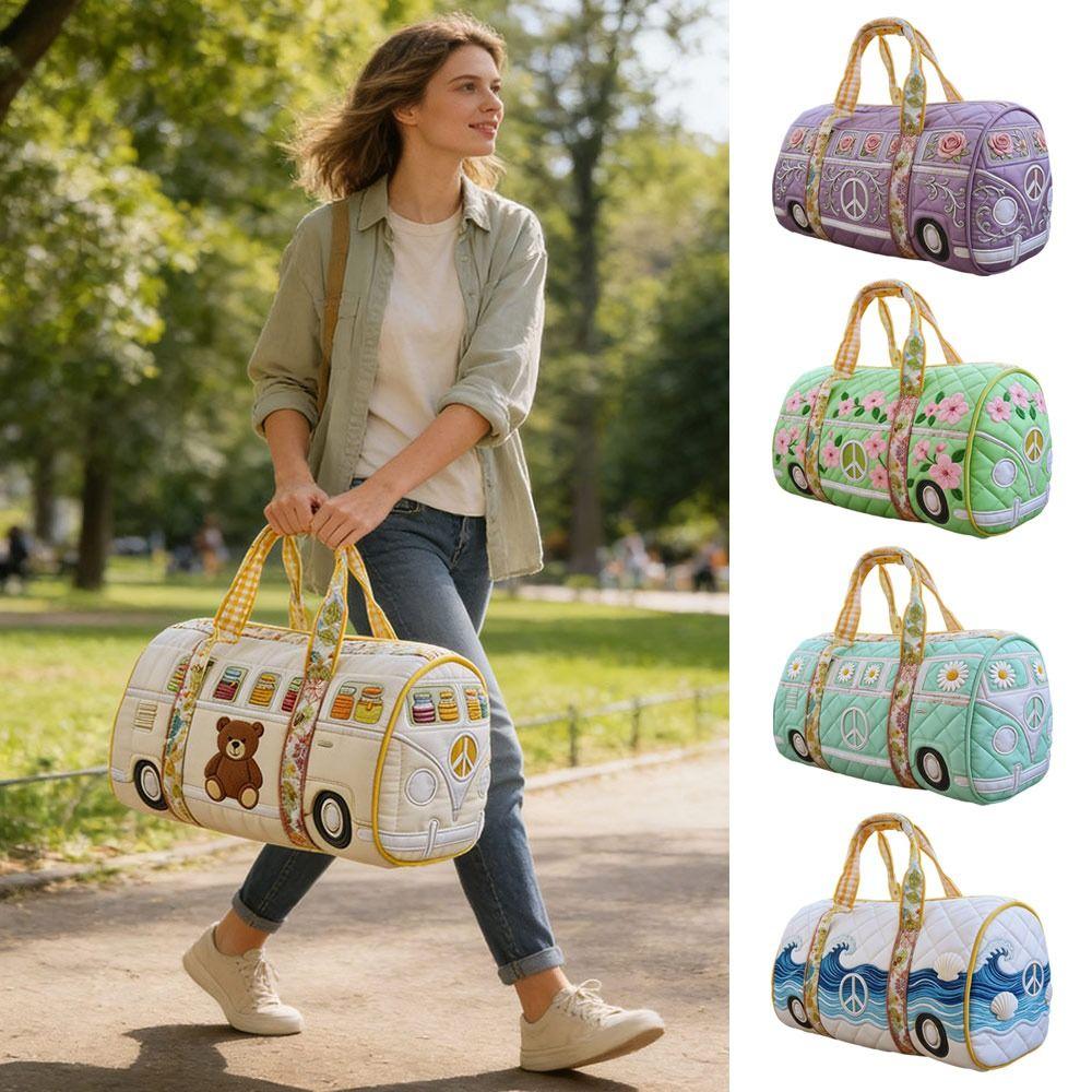Adjustable Strap Quilted Duffle Bag 3D Quilting Craft Tote Bags Travel Duffel Bag Large Capacity Short-distance Handbag