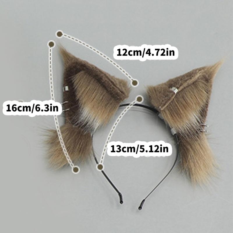 Tier-Ohr-Haarband Dehnbar Elastisch Plüsch Kopfschmuck Für Rollenspiele Täglichen Gebrauch Erwachsene Jugendliche Maskenbälle Kopfbedeckung