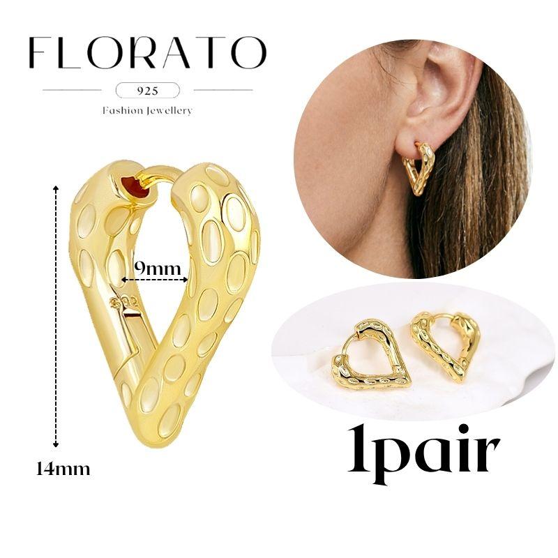 Perforation 925 Silver Ear Needle Minimalist Hoop Earrings Metallic Gold Earrings For Women CZ Fashion Jewelry