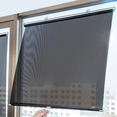 Retractable Shading Curtain Car Auto Side Window Roll Curtain Household Living Rooms Sun Shading Rolling Blinds Windshield Cover Bedroom Kitchen Net