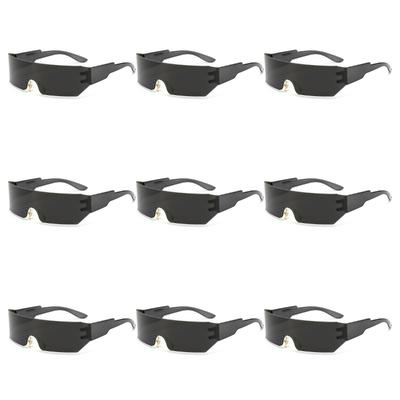 9 GAFAS DE SOL Y2K Mujer Hombre Moda Punk Sin Montura UV400 Lentes de Una Pieza Gafas Deportivas Gafas de Sol de Moda