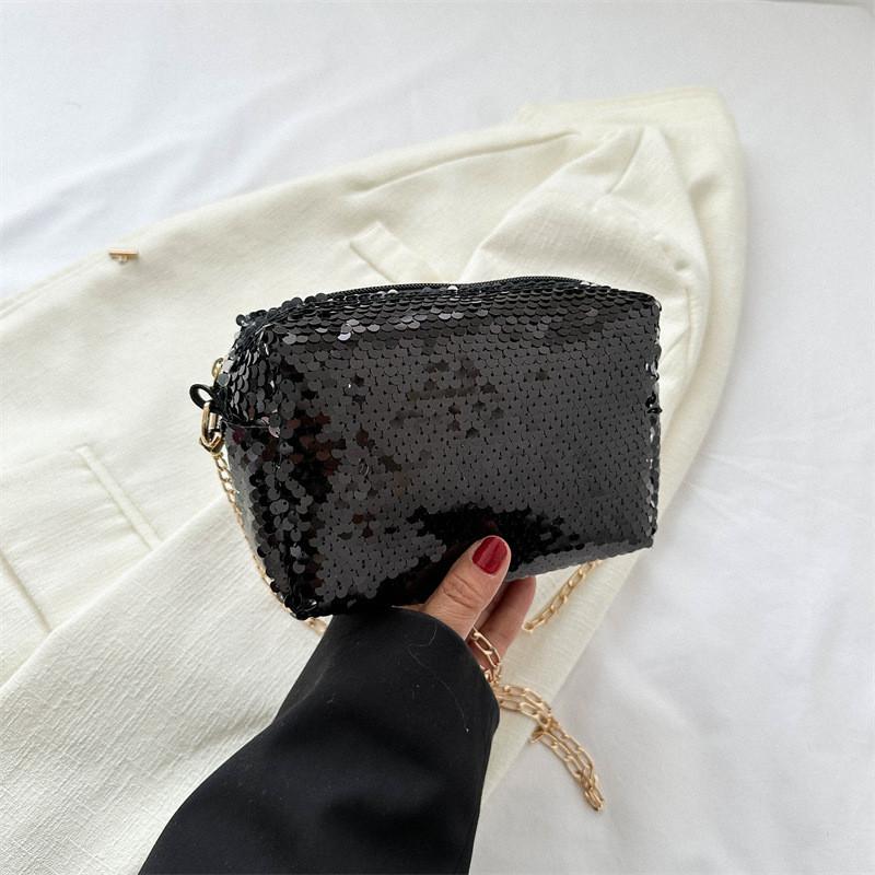 Fashionable 2023 Sequin Shoulder Bag For Women Urban Chic Pu Chain Crossbody Bag
