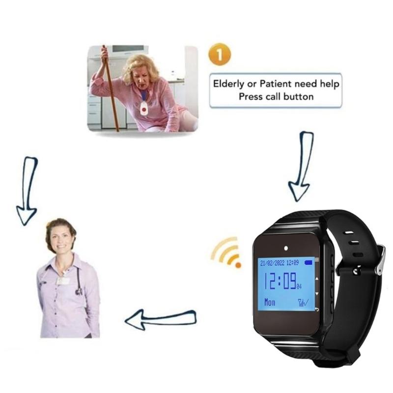 Wireless Restaurant Pager Waiter Calling System With Remote Control Practical Wristband for Cafes Customer Service