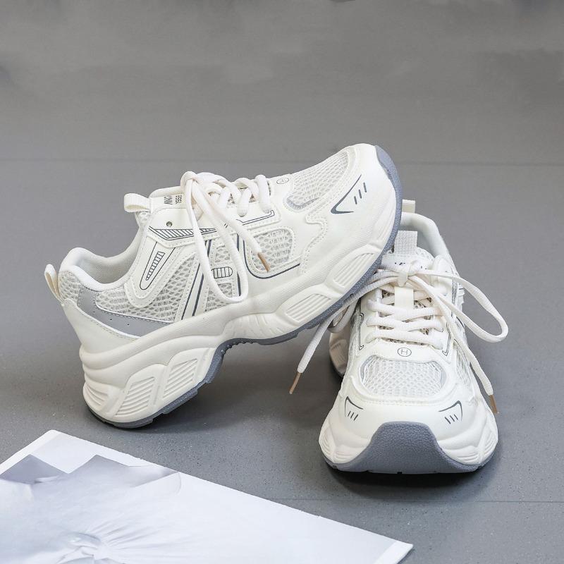 

Женские кроссовки на мягкой подошве, кроссовки на толстой подошве, новая дышащая обувь для бега, ретро-стиль 40 бежевый