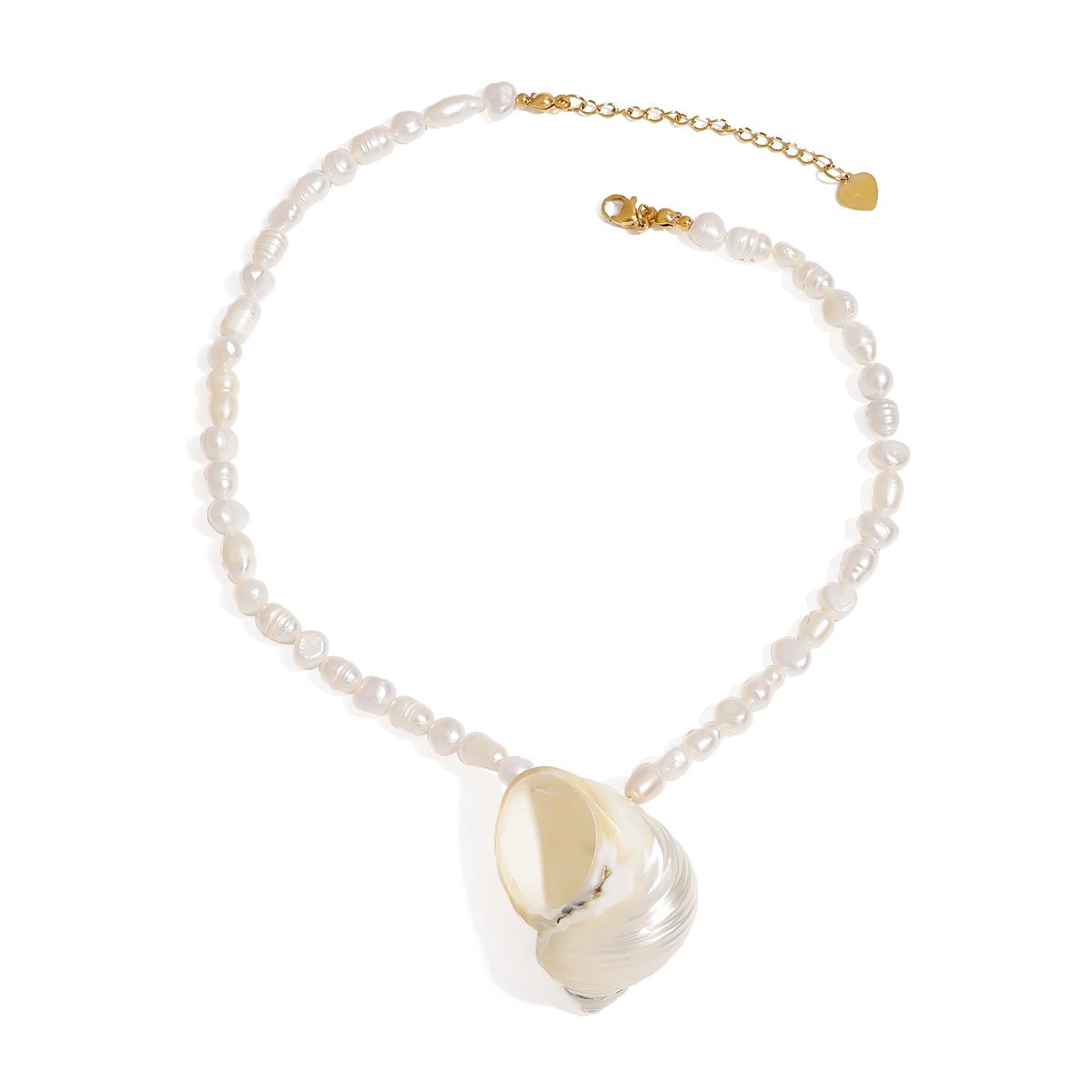 Yori Натуральный Барочный Пресноводный Жемчуг Ключица Ожерелье Отпуск Пляж Нержавеющая Сталь Шарм Украшение Модный