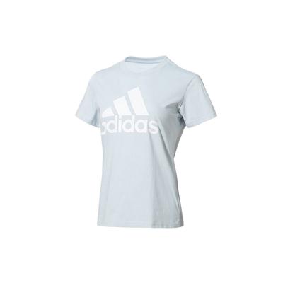 Logo Print Sportliches T-Shirt Damen Tops Blau GV4029