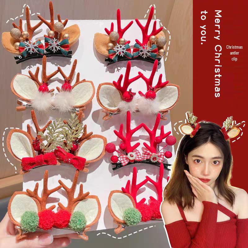 Mori Style Reindeer Antler Headband & Hair Clip - Cute Christmas Festival Accessory