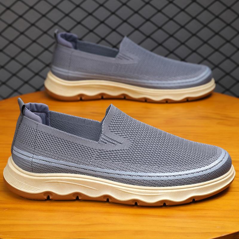 Latające tkane buty dużego rozmiaru, nowe leniwe buty, oddychające i lekkie buty na grubej podeszwie z cienkiej siateczki, buty siatkowe