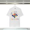 280g Double Yarn Cotton T-Shirt Couples Casablanca Castle Print Short Sleeve Round Neck Loose Fit