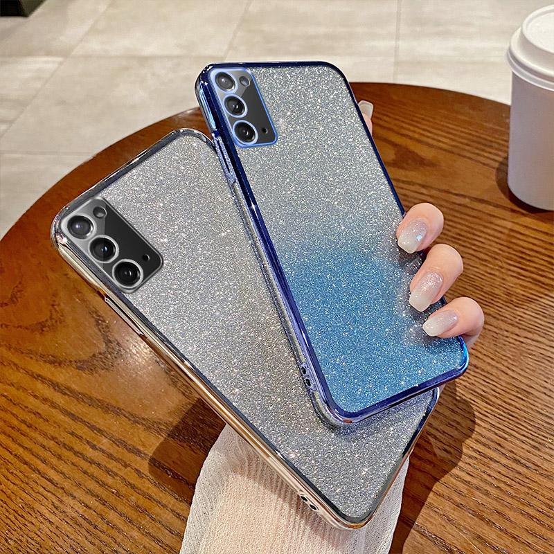 Shockproof Luxury Bling Glitter Phone Case For Samsung Galaxy A11 A21S A31 A51 A71 M31 M51 Electroplate Sequins Soft TPU Cover