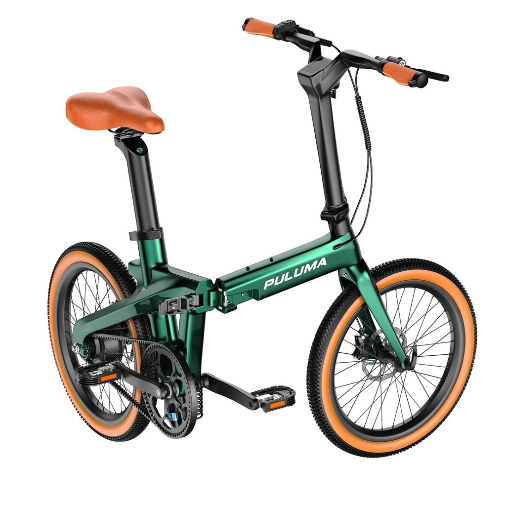 High-End Folding Electric Bicycle PULUMA PT20 City Commuting 150KG Max Load 300W 36V7AH Battery 20 Inch Fat Tires Electric Bike