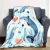1pc Whale Love Print Blanket   Lightweight Flannel Throw Blanket For Sofa, Bed, Living Room, Office, Outdoor Travel, Camping