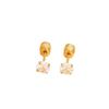Simple ins wind geometric synthetic zircon stud earrings for men and women double-sided wearing stud earrings jewelry